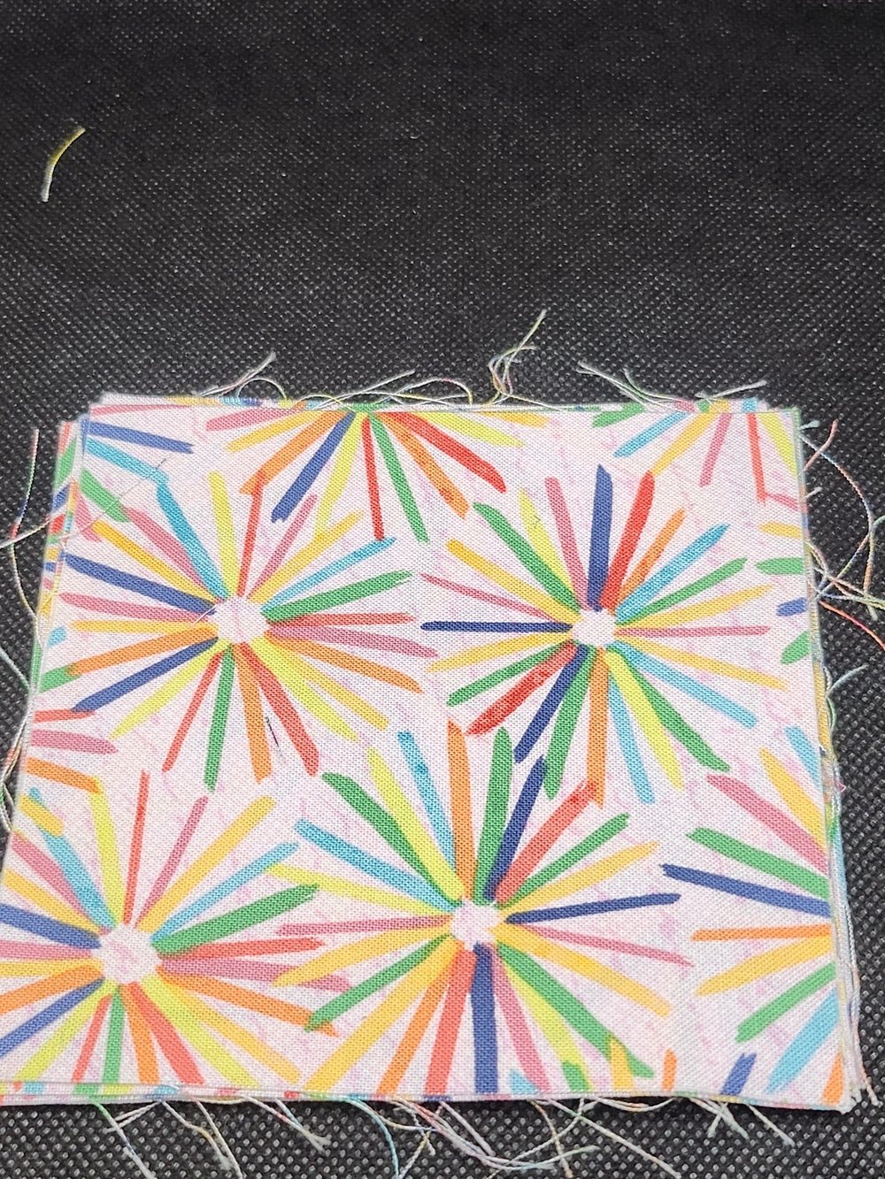 Multicolor Firework Print Cotton Fabric Swatch